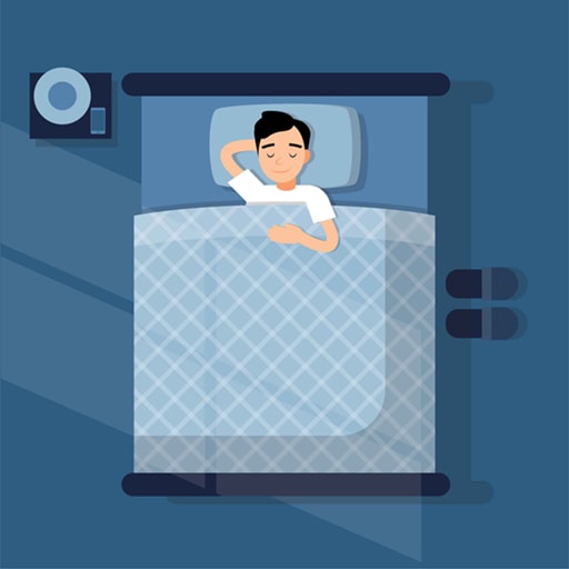 flat-person-sleeping-bed-background